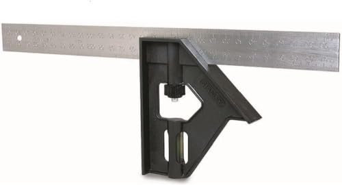 STANLEY 2-46-017 Equerre multi-usage 300 mm avec manche plastique, Argent/Noir