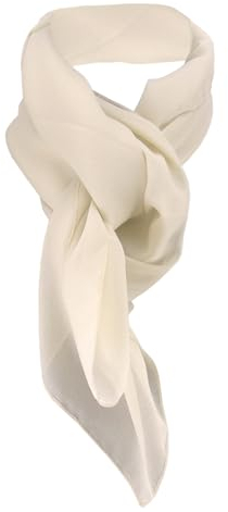 TigerTie Damen Chiffon Halstuch beige sandfarben Uni Gr. 90 cm x 90 cm - Schal