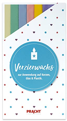 Pracht Creatives Hobby 7050-517 Verzierwachsplatten Pastell-Mix, 6 halbe Platten, ca. 200 x 50 x 0,5 mm, Wachsplatten zum Modellieren und Verzieren von Kerzen