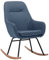 vidaXL Schaukelstuhl Relaxstuhl Schwingsessel Schwingstuhl Stuhl Polsterstuhl Wippstuhl Schaukelsessel Sessel Relaxsessel Blau Stoff