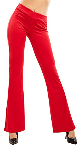 Toocool Pantalones Mujer Campana Ajustados Pata de Elefante Terciopelo Pana Cintura Alta Elásticos Elegantes VI-82148
