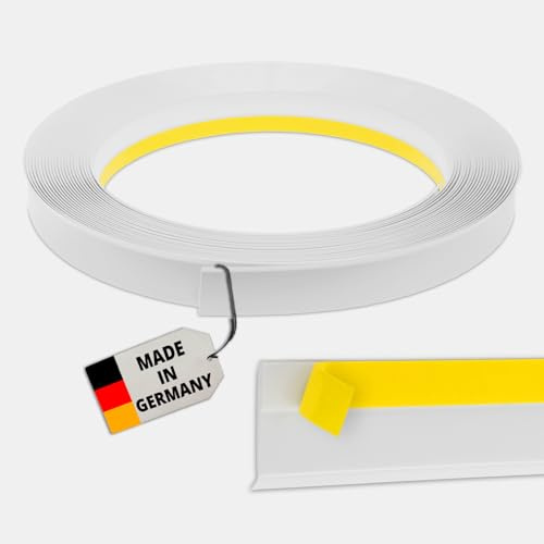 NOBILY Fensterleiste 30mm mit Lippe / 5 Meter/PVC - selbstklebend Flachleisten Kunststoffleisten Profileleisten Abschlussleisten Zierleisten zur Fenster Montage