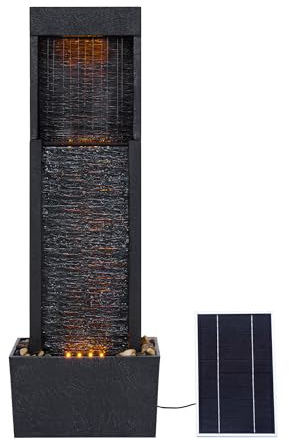 Teamson Home Fontana Solare, Resina, Grigio Pietra, Taglia Unica