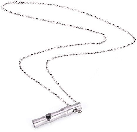 Ejoyous Stainless Steel Whistle, Whistle Signal Whistle with Collar Dog Whistle High Decibel Emergency Whistles for Help Recall Dog Camping Survival High Decibel Emergency
