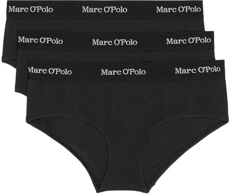 Marc O'Polo Damen Essentials 3-Pack Panty Hipster Panties, Schwarz, M EU