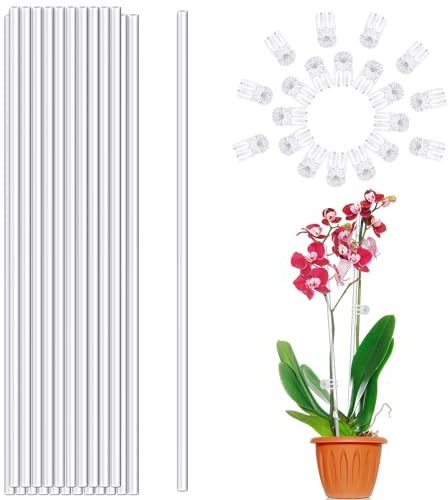 18IN Plant Stakes, Plant Sticks 20PCS Acrylic Clear Plant Support Stakes