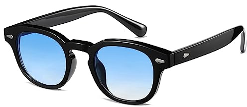 WONAVEHY Retro Sonnenbrille für Männer und Frauen - Piratenkapitän Johnny Depp Vintage Round Style Getönte Sonnenbrille