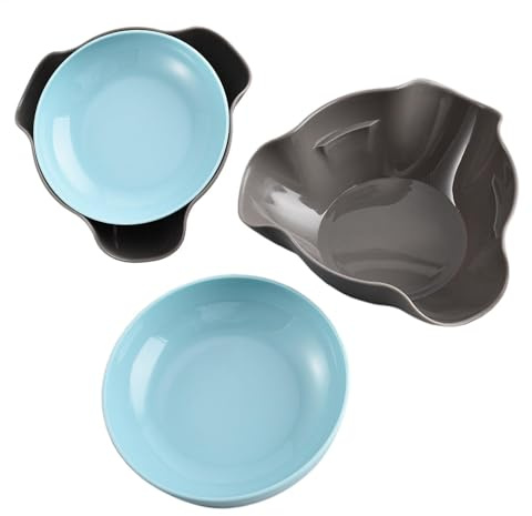 YRTUOP Bol à pistaches, bol de service rond à double plat, bol à collations, bol à bonbons, bol pour pistaches, edamames, cerises, noix, 21 x 20 x 7,5 cm