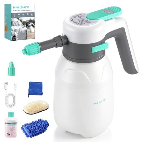 HAUSHOF Espumador Eléctrico para Coche 1,8L, Pulverizador de Espuma 2 en 1