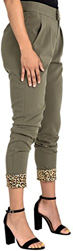 Poetic Justice Curvy Women's Olive Green Straight Leg Jodhpur Suiting Pants Size 30