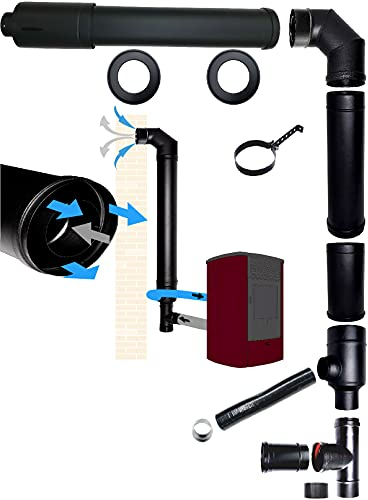 poêle à granulés fumées d'échappement d'air coaxiaux dn de combustion Kit 80-130 d'aspiration fabriqués en Italie.