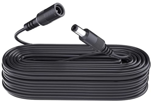 Anlink strömförlängningskabel, DC 12 V, 33 fot, svart, hona till hane, kompatibel med säkerhetskamera, router, skrivare