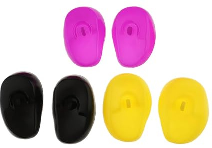 Lot de 3 paires de 6 cache-oreilles réutilisables en silicone pour coiffure, coloration, protection auditive étanche pour salon, maison, douche, bain (couleur aléatoire)