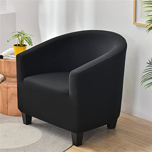 Fansu Funda de Sillón Elástica Chesterfield, Elegante Moda Color Sólido Funda de Sofá, Universal Individual Fundas Protector de Butaca para Club, Recepción, Dormitorio (Negro)