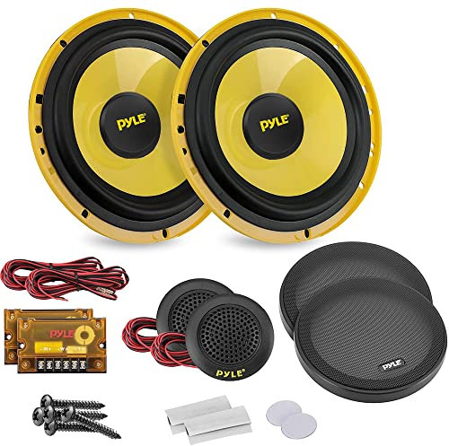 Car Midbass Speaker System - Pro 8 600W 4 Ohm Mid-Bass Component Woofer Audio Sound Speakers for Car Stereo w/ 40oz Magnet, Tweeters, Grills, 45Hz-4KHz Frequency, 3.1” Mount Depth - PLG8C (Pair)