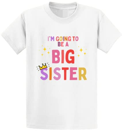 Second Ave Baby/Children's Cute I'm Going to Be A Big Sister Pregnancy Announcement White T Shirt Top
