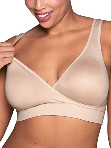 Vanity Fair Womens Maternity Nursing for Breastfeeding Wireless Or Underwire Bra, Wireless - Neutral, Medium US