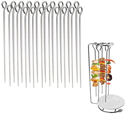 ENLACE 20 Stück Rouladennadeln aus Edelstahl, 15 cm Lange Fleischspieße, Schaschlickspieße Schaschlikspieße aus Edelstahl, Grillspieße, Grill-Hochgenuss für alle Fleischfans und Vegetarier