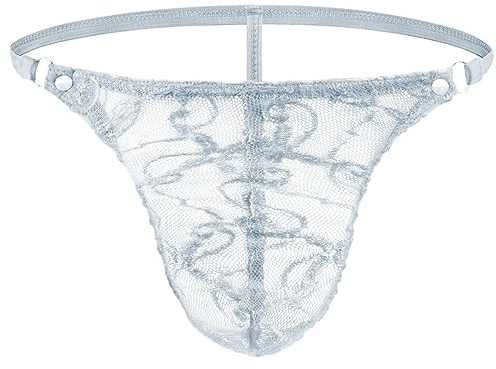 VemeFufu Sexy Dentelle C G-String Hommes Sous-vêtements String Slip Tanga Hommes Chaud Taille Basse Élastique Thong Mankini Hommes Culotte Blanc Coupes Unique, Blanc, Taille unique