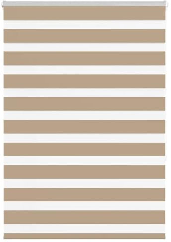 vidaXL Zebrarollo Sandbraun 115x150 cm Stoffbreite 110,9 cm Polyester, Zebra-Rollo, Doppelrollo, Zebra-Jalousie für Fenster, Doppelrollo, Zebra-Rollo