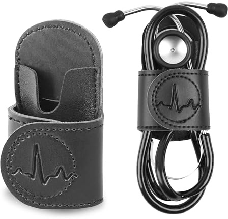 Czzmy Stethoscope Holder Hip Clip.Night Shift Nurse Essentials Organizer,Stethoscope Belt Clip for Scrubs, Nursing Tools Holster Case(1-Black)