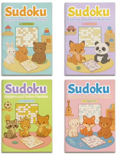 VTHY Challenging Sudoku Puzzle Book Smart Kids Above Exercise Brain, lmprove Focus and Boost