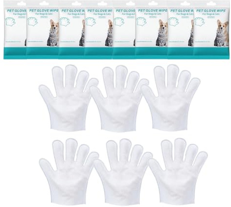 Muuookka Pet Bathing Wipes 48 PCS for Dogs& Cats, Cleaning& Deodorizing Grooming Gloves Washing Gloves