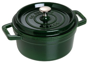 Staub 1101885 Cocotte, 18 cm rund, Bräter aus Gusseisen, basilikum