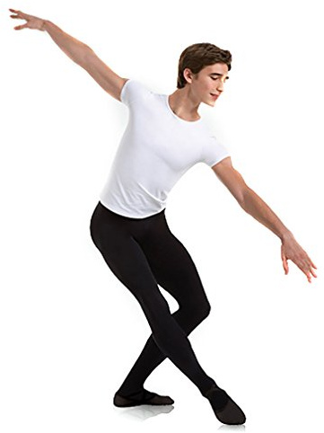 Body Wrappers Mens Cut And Sewn Footed Dance Tights Style M90, Black, XL