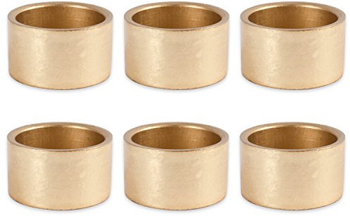 DII Basic Napkin Ring Collection Decorative, Gold, One Size, 6 Count