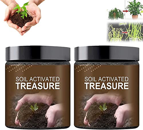 Trésor activé par le sol 100 g/200 g - Vous serez étonné ! Activateurs de sol de qualité supérieure pour parterres de jardin surélevées, mélange de rempotage, pelouses et jardins (200 g - 2 pièces)