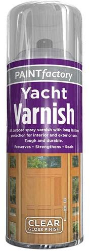 Inspired Essentials All Purpose Aerosol Matt/Gloss/Yacht Varnish 250ml Professional Finish Spray, Wood Colour Paint, Long Lasting Protection (Yacht Varnish, 250ml (pack of 1))