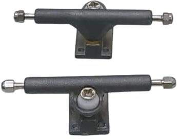LEEFAI Professinal Fingerboards Trucks 34 mm Diamond – Skateboard Pro à axe unique avec tasses pivotantes et écrous autobloquants (métal naturel)