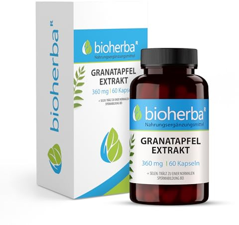 Granatapfel Kapseln – 60 Stück mit 720 mg Tagesdosis Extrakt enthält Selen von BIOHERBA PZN 17190648