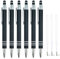 ENLACE Hochwertig Kugelschreiber Set 6 Stück Ergonomischer Kugelschreiber Metall Kulli mit Rutschfeste Griffzone, Druckkugelschreiber mit 10 Stück Kugelschreiberminen für Büro Haushalt, Schwarz
