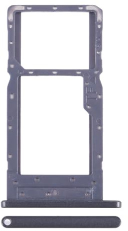 Ricambio Compatibile con Alcatel 1SE 2020 5030 Carrello Vassoio Alloggio SUPPORTO adattatore SLOT PORTA CARD carrello per SCHEDA SIM + vano Memoria Micro Sd (Nero) (Grigio)
