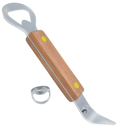 Gadgetime USA Premium Bottle Opener Set - Metal Bottle Opener Features Wooden Handle & Pry Tool - Durable, Portable Can Punch Opener - Ideal Gift