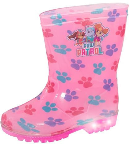 Paw Patrol Bottes en Caoutchouc Lumineuses pour Filles Enfants Skye Clignotant Rose Wellies Bottes de Pluie et de Neige
