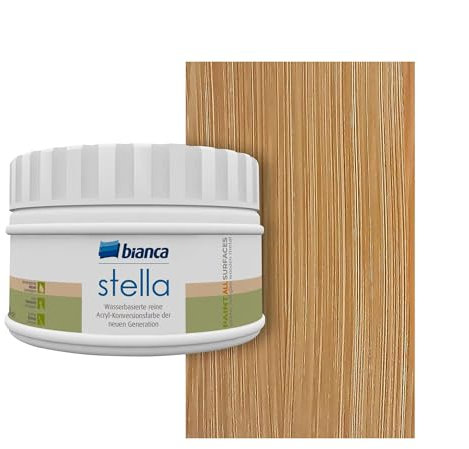 Bianca Stella Pintura para muebles premium efecto madera para cocina, Nogal, Brillante, 250ml, para muebles de cocina, efecto madera para todas las superficies, renovación de encimeras de cocina