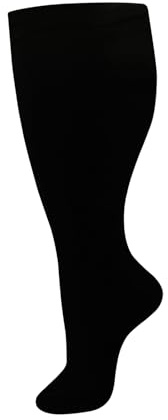 HYCOPROT Plus Size Compression Socks For Women Men Wide Calf Graduated Medical Support Stocking Knee High Pressure Sock Varicose Vein Swollen Legs Pregnancy Travel Flight 20-30 mmHg 1 Pairs Black 5XL