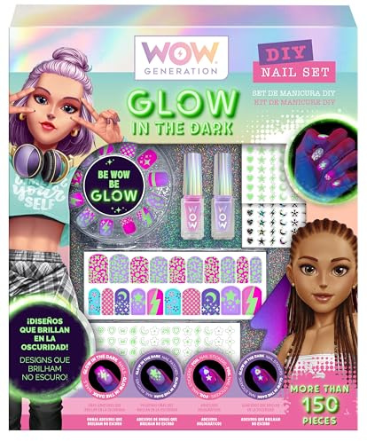 WOW GENERATION - Set de Manicura Infantil para Niña con Uñas Perfumadas y Pegatinas que Brillan en la Oscuridad, Juego Creativo y Regalo Original