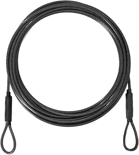 3.3 mm (1/8 Zoll) Outdoor-Reise-Sicherheitskabel aus Edelstahl – Gepäckschloss-Sicherheitsdraht Flexibles Stahlseil mit doppelter Schlaufe für Gepäck, Fahrrad, Schloss (3M)