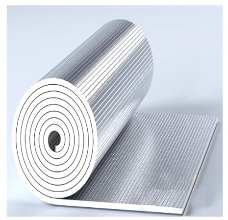 YPIOUREN Insulating Aluminium Foil Barrier,Aluminium Vapour Barrier,Reflective Radiator Foil,Double Reflective Insulation Roll, Foam Core Radiant Barrier,for Windows Floor(800cm/315in,0.5cm/0.2in)