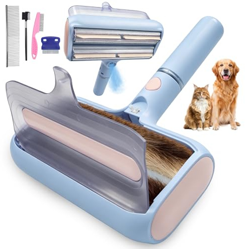 YAGHVEO Pet Hair Remover Lint Rollers for Pet Hair Extra Sticky with Water Spray,Reusable 2-in-1 Dog Cat Hair Removal Tool for Furniture,Couch,Carpet,Bedding,and Clothes - Includes 4 Brushes
