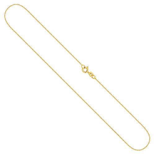EDELIND Goldkette Damen 333 Echtgold – Venezianerkette 0.6mm Gelbgold – 42cm Halskette mit Geschenkbox