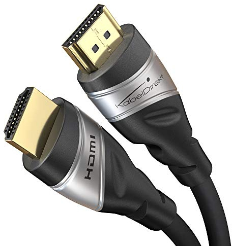 KabelDirekt – 10K & 8K HDMI 2.1 Kabel – 4m, svart, certifierad | HDMI 2.1b – Ultra High Speed Kabel för PC, PS5, Xbox, monitor och TV-silver