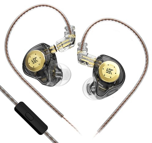 Yinyoo Auriculares KZ EDX Pro con 1DD, EDX Pro con Cable en los Auriculares HiFi de Graves Profundos con 1DD Nuevo Controlador dinámico de 10 mm con Cable Desmontable (Morado, con micrófono)…