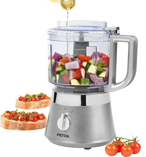 Petra PT5114VDEEU7 Procesador De Alimentos Compacto, Robot De Cocina Duradero, Fácil De Limpiar 500 ml, Picador, 2 Velocidades, Hojillas De Acero Inoxidable, Sin BPA, Desmontar Con Facilidad, 400 W