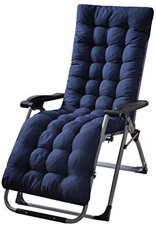 Cuscino per Lettino Prendisole con Copertura Antiscivolo e Cinghie di Fissaggio. Ampia Applicazione Cuscino Chaise Longue per Sedie a Sdraio da Giardino (Blu Scuro)