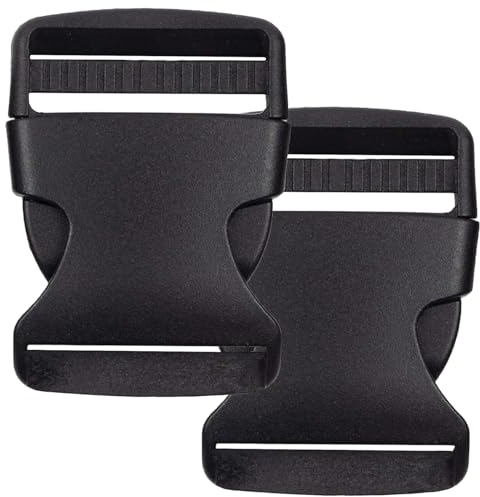 XIAOJING0 2 Piezas 50 mm Hebilla de Plástico con Cierre a Presión,Clips de Hebilla Resistente Cinturón,Hebillas de Correas Cinturón y Mochilas para Equipaje,Collar de Perro,Bricolaje,Accesorios